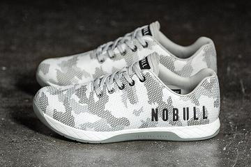 White Nobull Snow Camo Women's Trainers | CA K1878O